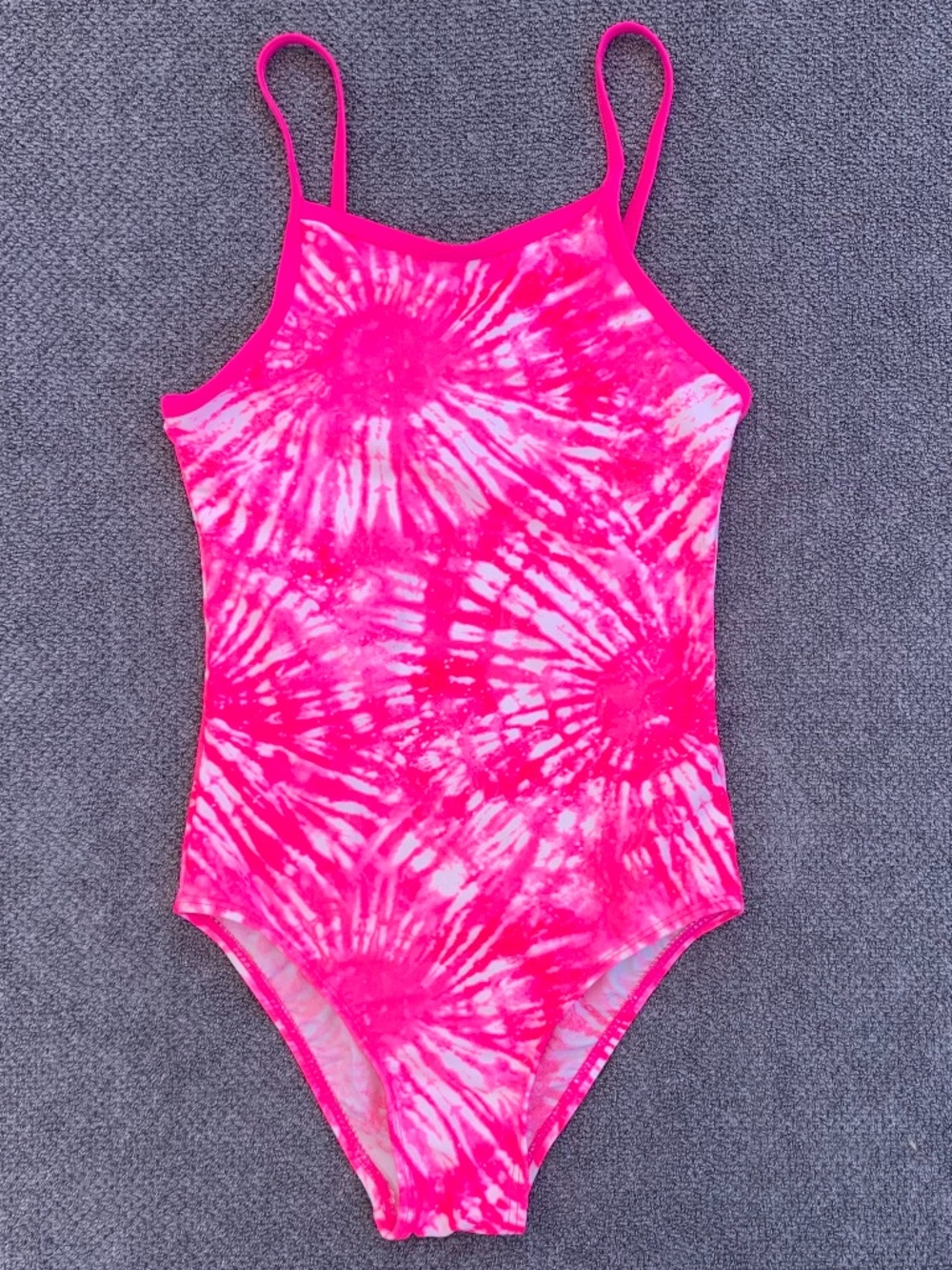 Children’s Place One-Piece Swimsuit Pink & White Tie Die size S/P 5/6